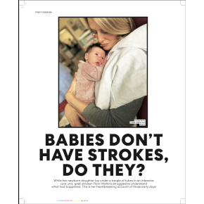 Cover of article for You magazine about neonatal strokes